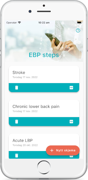 EBP Steps på en telefon